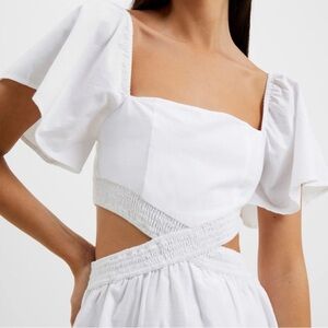 French Connection White Alania Lyicell Cut Out Dress